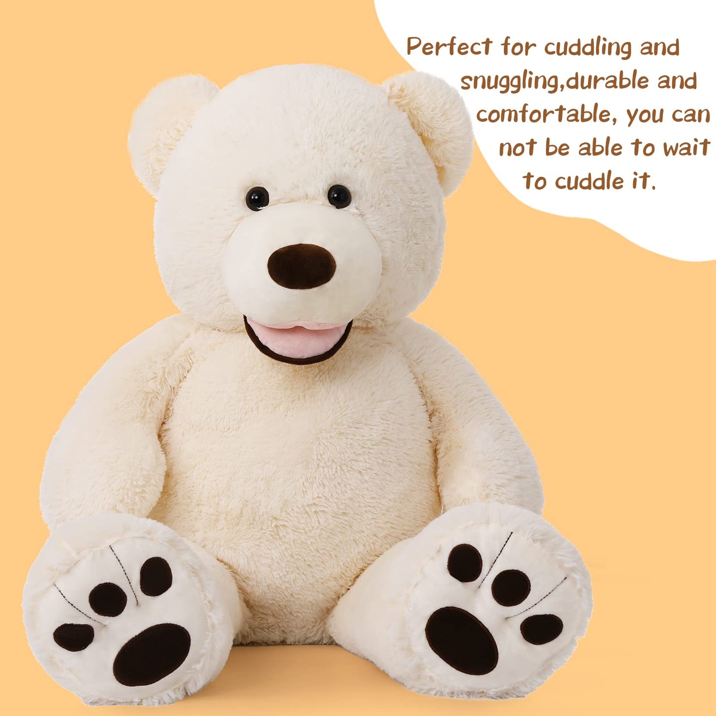 MorisMos Giant Teddy Bear Plush 5 Feet, Large Teddy Bears Stuffed Animals for Girlfriend Boyfriend, 5 Foot Life Size Bear Gifts for Valentine's Day, Baby Shower, Birthday