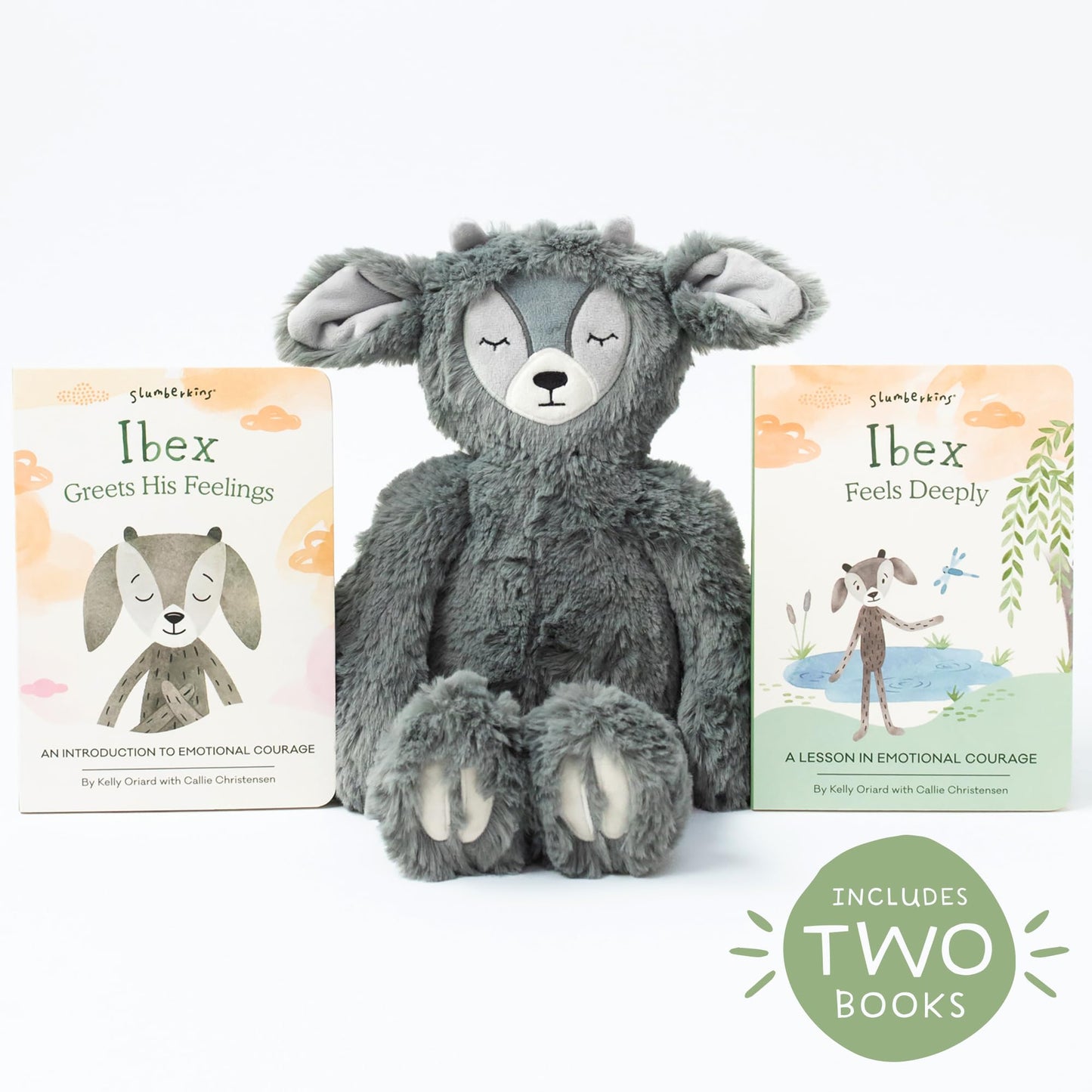 Slumberkins 14" Fox Kin & 2 Board Books Complete Set Bundle | Supports Changes, Coping Skills & Transitions | Social Emotional Development | Soft Plush Animal Gift Set (Fox Kin Plush + 2 Board Books)