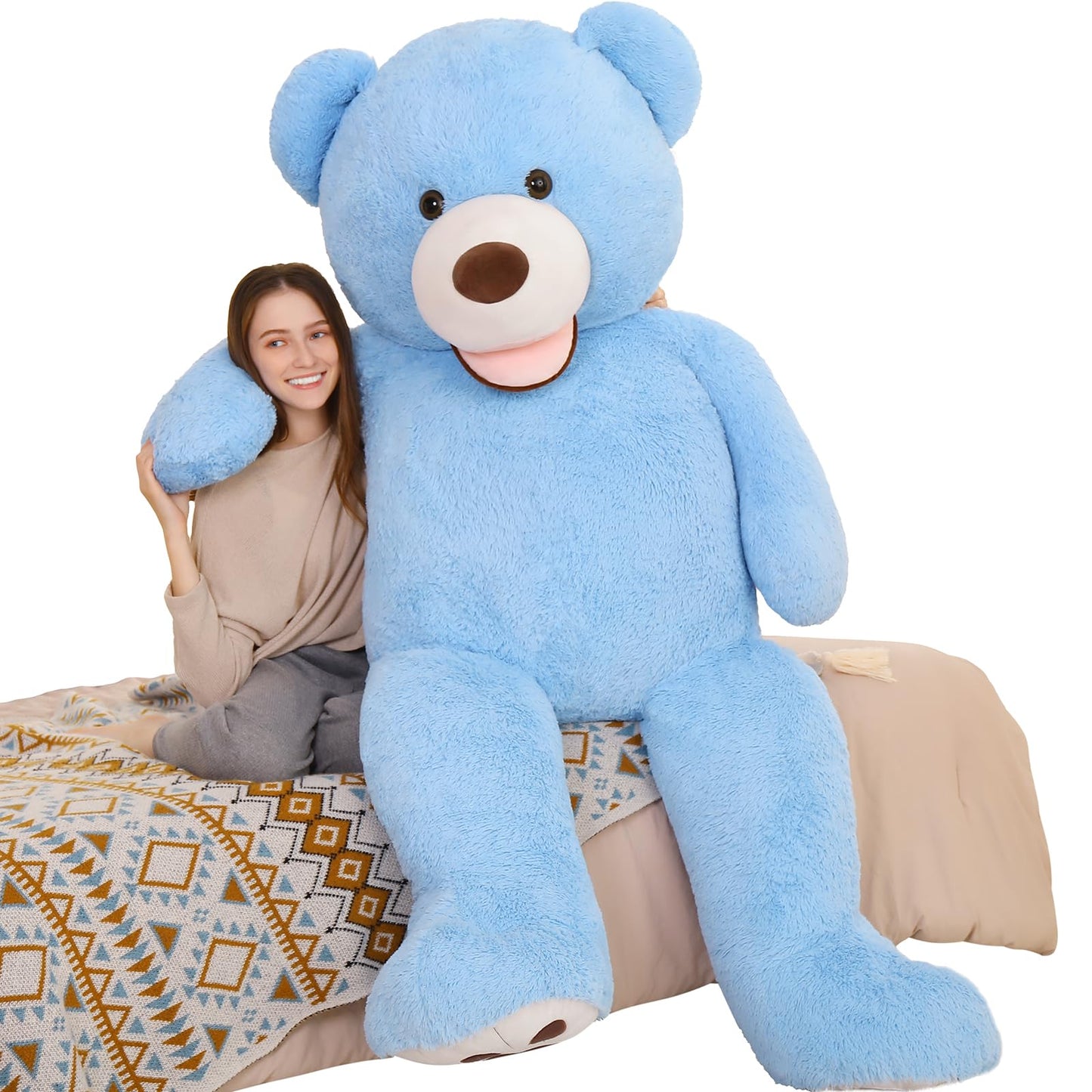 MorisMos Giant Teddy Bear Plush 5 Feet, Large Teddy Bears Stuffed Animals for Girlfriend Boyfriend, 5 Foot Life Size Bear Gifts for Valentine's Day, Baby Shower, Birthday