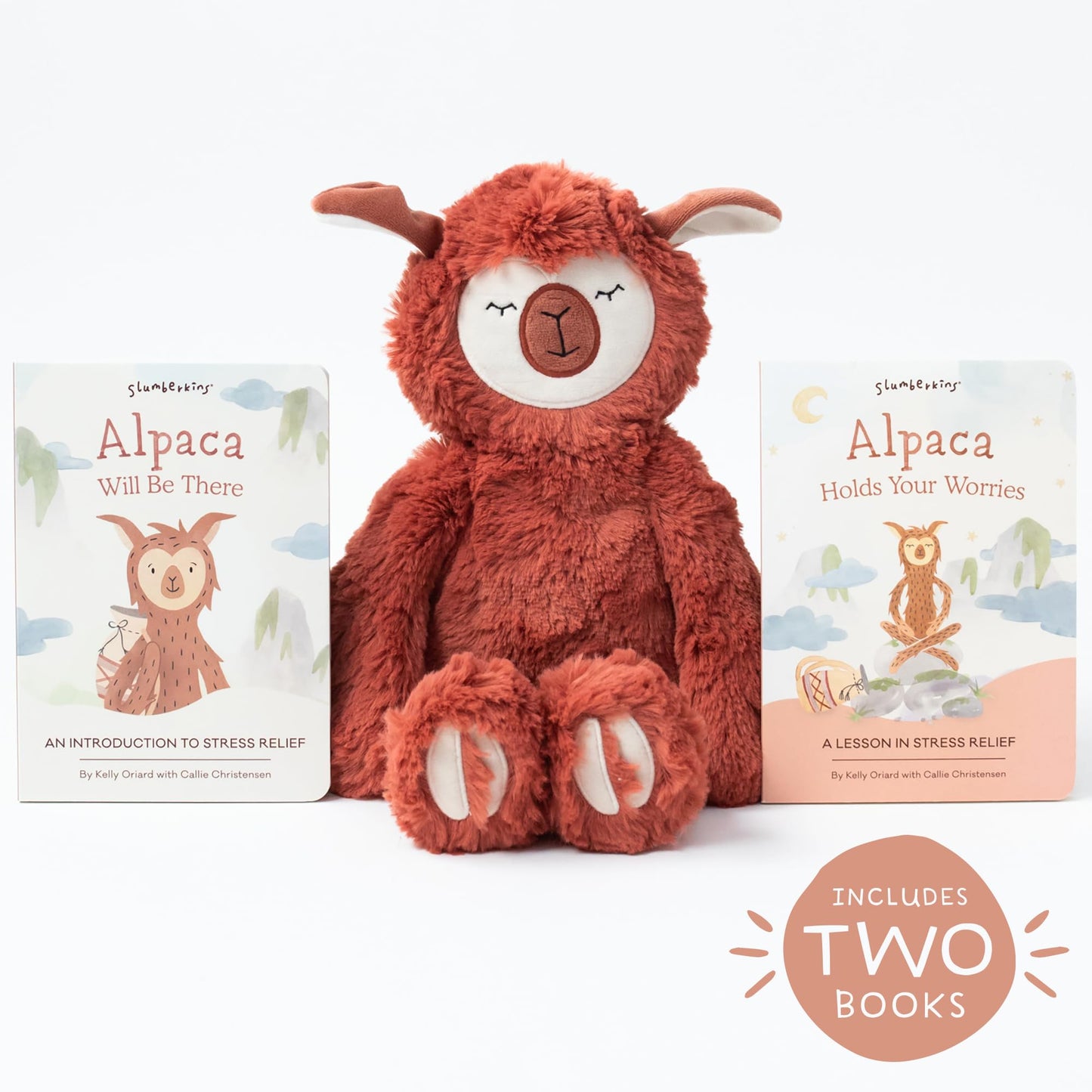 Slumberkins 14" Fox Kin & 2 Board Books Complete Set Bundle | Supports Changes, Coping Skills & Transitions | Social Emotional Development | Soft Plush Animal Gift Set (Fox Kin Plush + 2 Board Books)