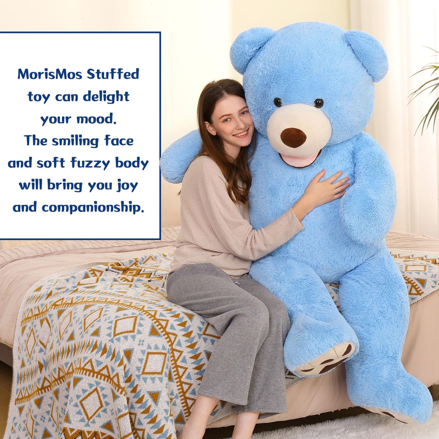 MorisMos Giant Teddy Bear Plush 5 Feet, Large Teddy Bears Stuffed Animals for Girlfriend Boyfriend, 5 Foot Life Size Bear Gifts for Valentine's Day, Baby Shower, Birthday