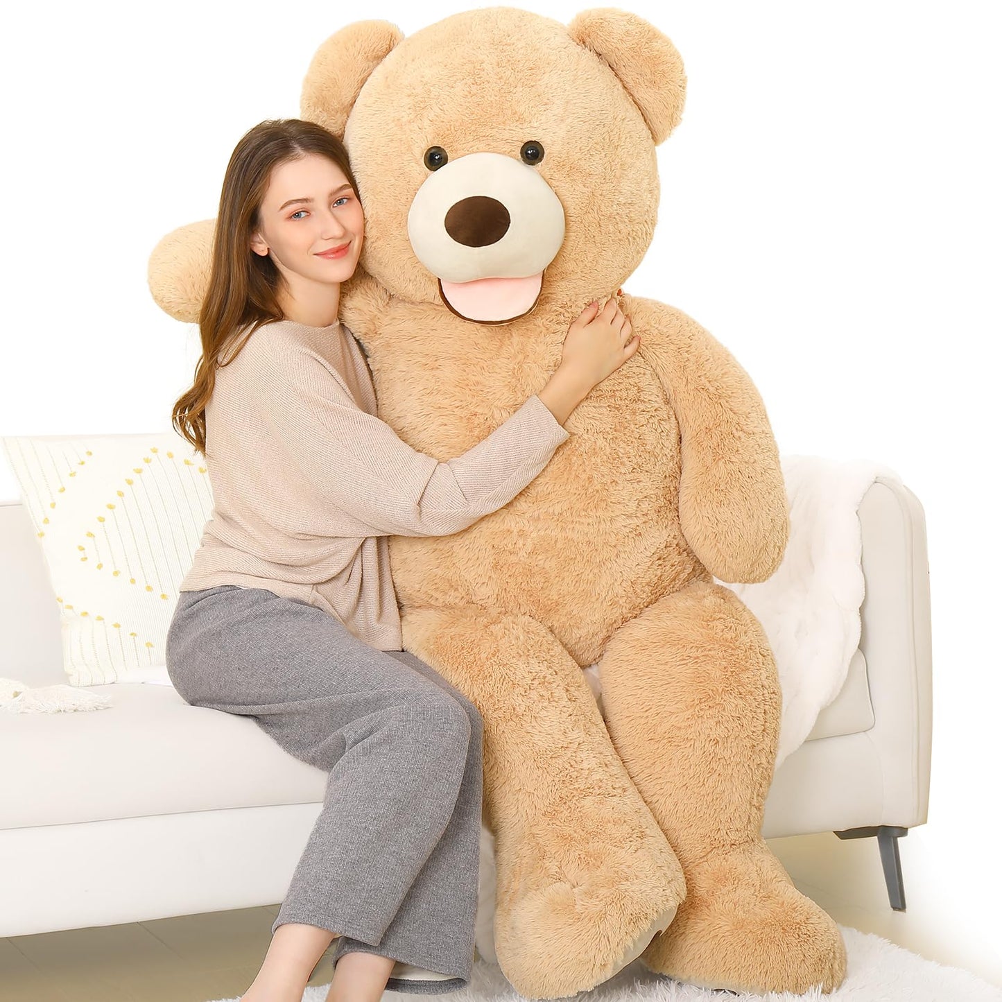 MorisMos Giant Teddy Bear Plush 5 Feet, Large Teddy Bears Stuffed Animals for Girlfriend Boyfriend, 5 Foot Life Size Bear Gifts for Valentine's Day, Baby Shower, Birthday