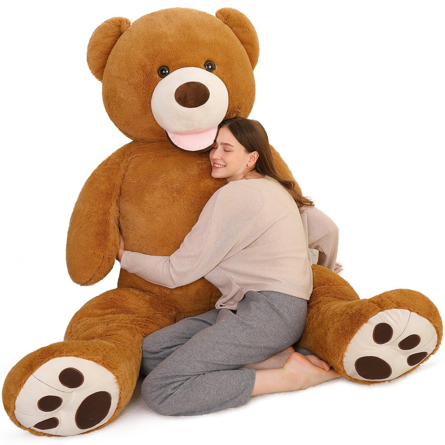 MorisMos Giant Teddy Bear Plush 5 Feet, Large Teddy Bears Stuffed Animals for Girlfriend Boyfriend, 5 Foot Life Size Bear Gifts for Valentine's Day, Baby Shower, Birthday