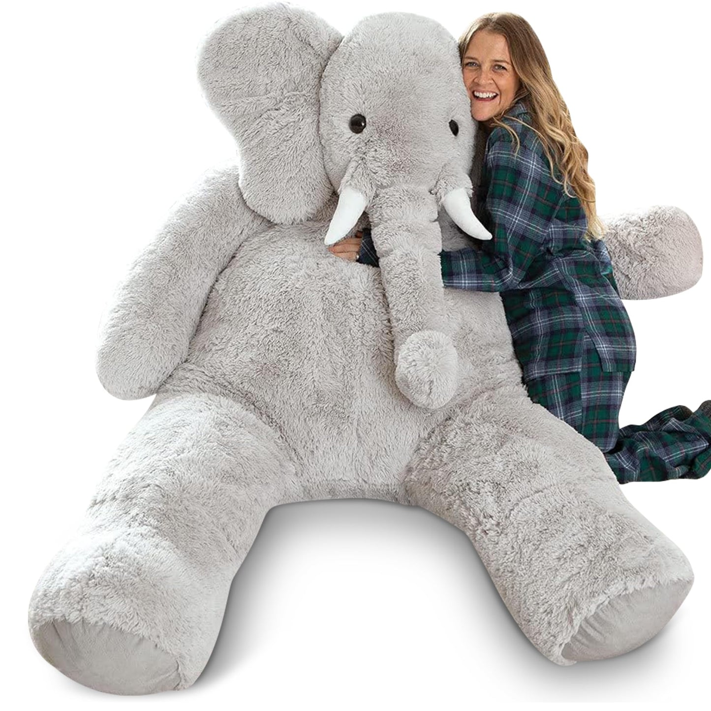 Vermont Teddy Bear Giant Elephant Stuffed Animal - Giant Stuffed Animals, 4 Foot, 48", 4 FT