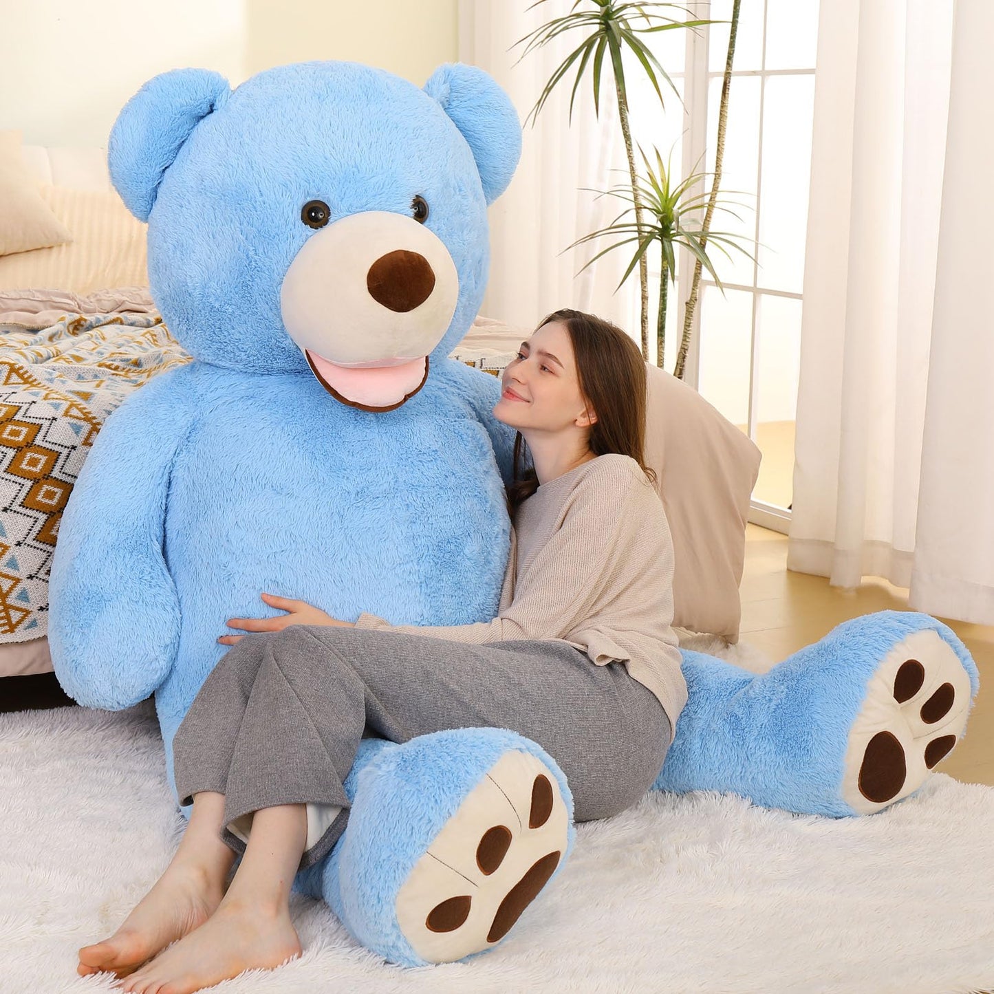 MorisMos Giant Teddy Bear Plush 5 Feet, Large Teddy Bears Stuffed Animals for Girlfriend Boyfriend, 5 Foot Life Size Bear Gifts for Valentine's Day, Baby Shower, Birthday
