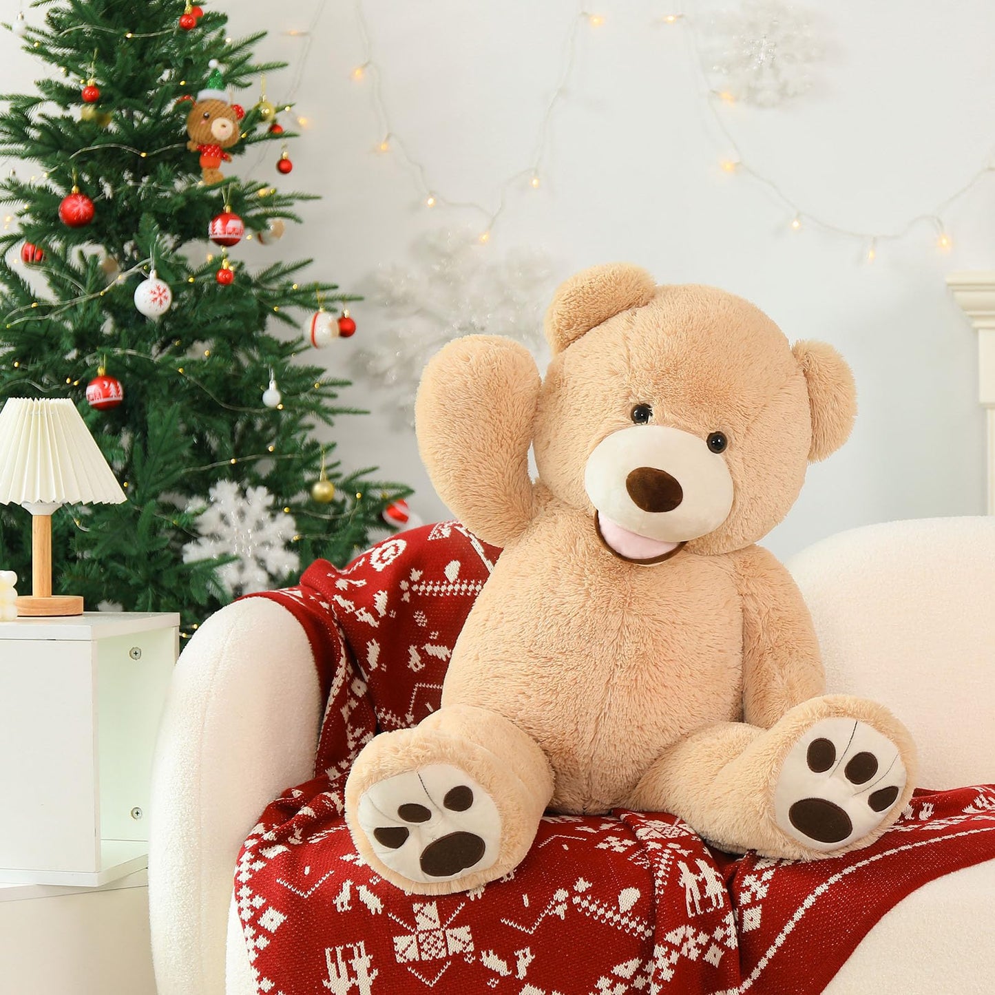 MorisMos Giant Teddy Bear Plush 5 Feet, Large Teddy Bears Stuffed Animals for Girlfriend Boyfriend, 5 Foot Life Size Bear Gifts for Valentine's Day, Baby Shower, Birthday