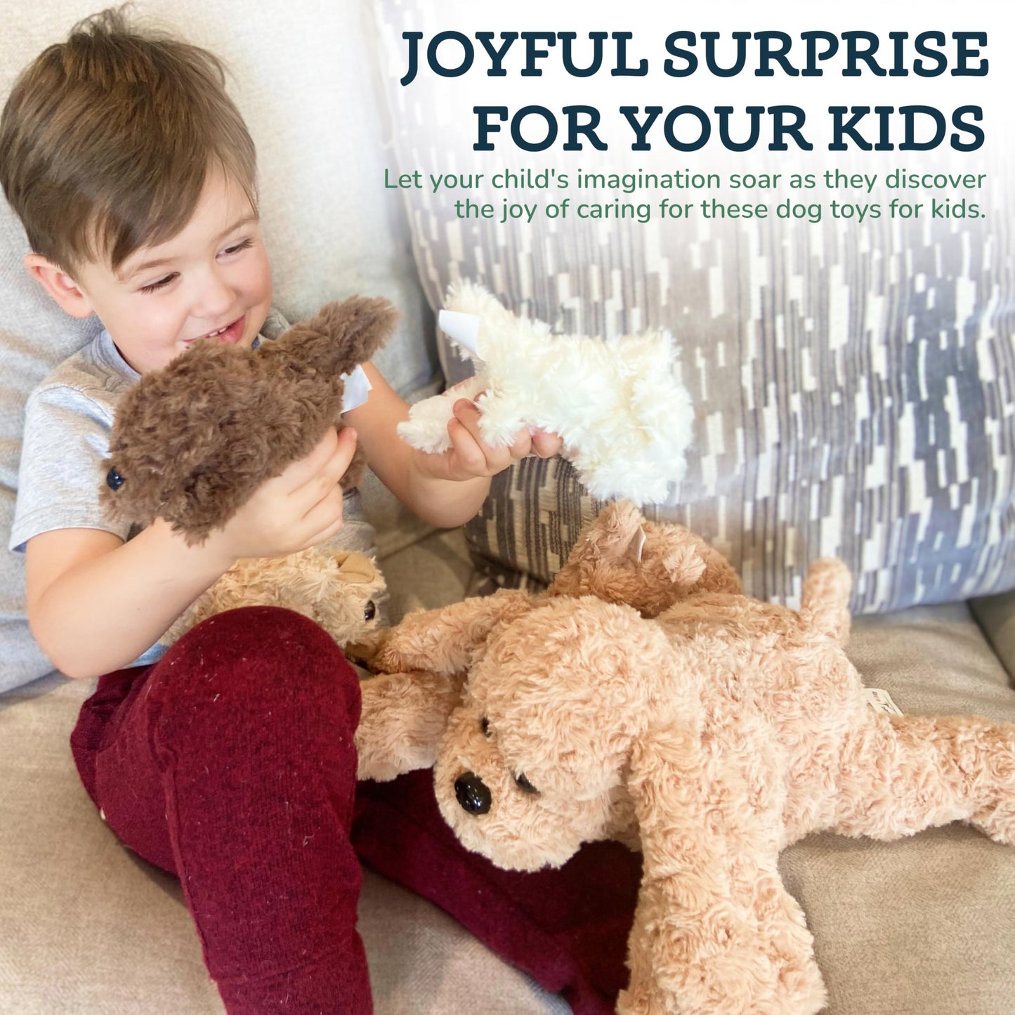 PixieCrush Adopt Me Dog Stuffed Animals for Girls Ages Three to Eight- Mommy Labradoodle with Four Puppies- Magical Dog Pillow Plushie - Enchanting Toy Dog Surprise for Imaginative Play