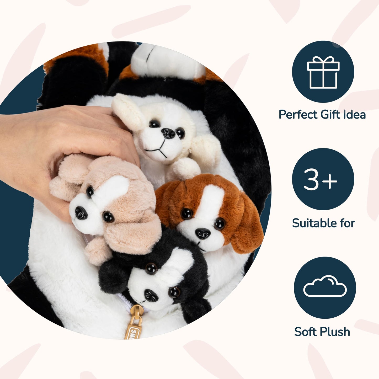 PixieCrush Adopt Me Dog Stuffed Animals for Girls Ages Three to Eight- Mommy Labradoodle with Four Puppies- Magical Dog Pillow Plushie - Enchanting Toy Dog Surprise for Imaginative Play