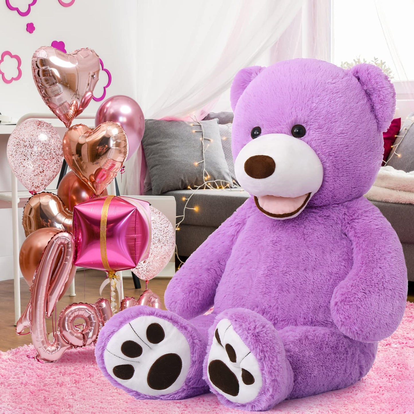 MorisMos Giant Teddy Bear Plush 5 Feet, Large Teddy Bears Stuffed Animals for Girlfriend Boyfriend, 5 Foot Life Size Bear Gifts for Valentine's Day, Baby Shower, Birthday