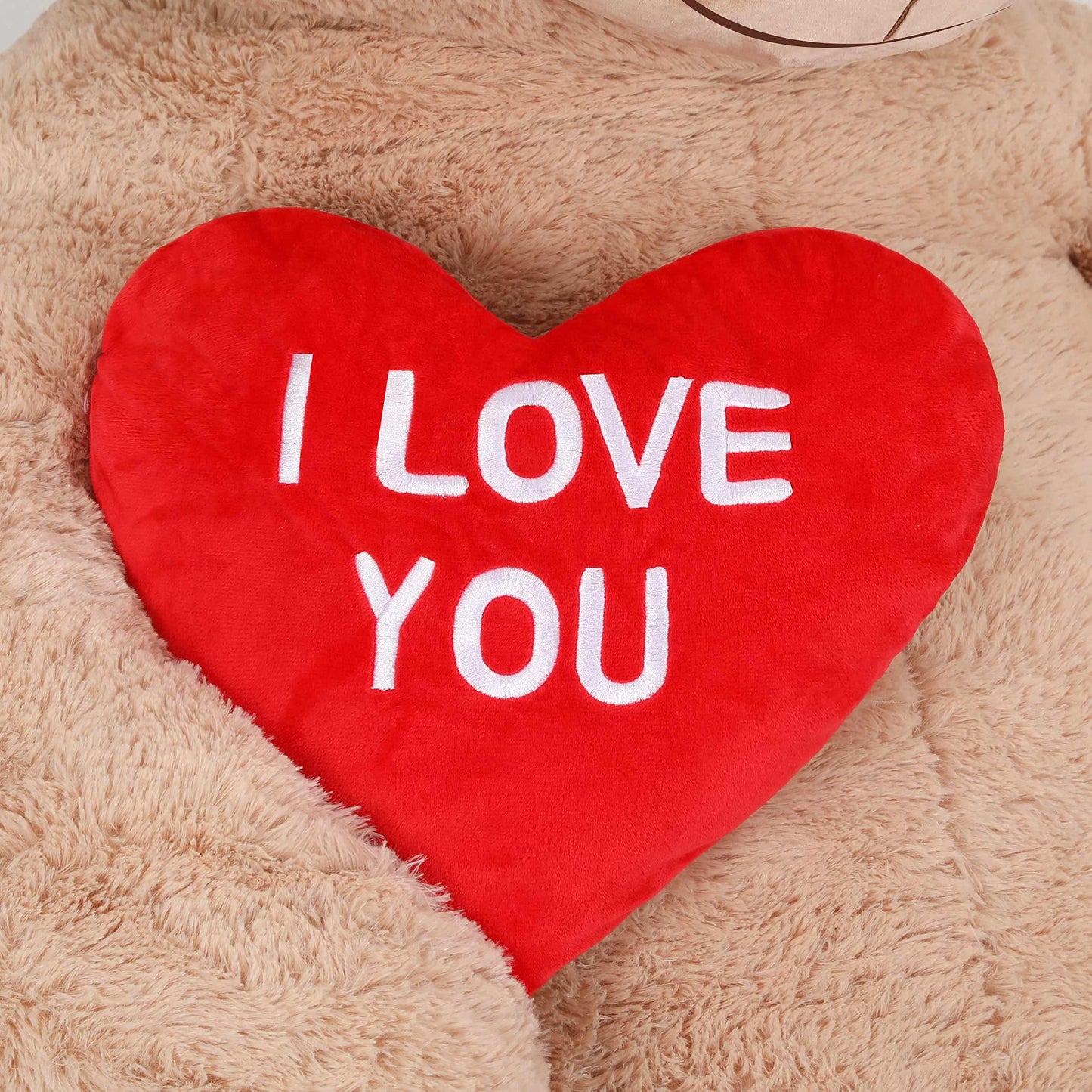 Tezituor Large Teddy Bear Stuffed Animal 5Ft, Big Teddy Bear with Heart, Giant Brown Stuffed Bear Plush Toys for Kids, I Love You Bear Gift for Girlfriend