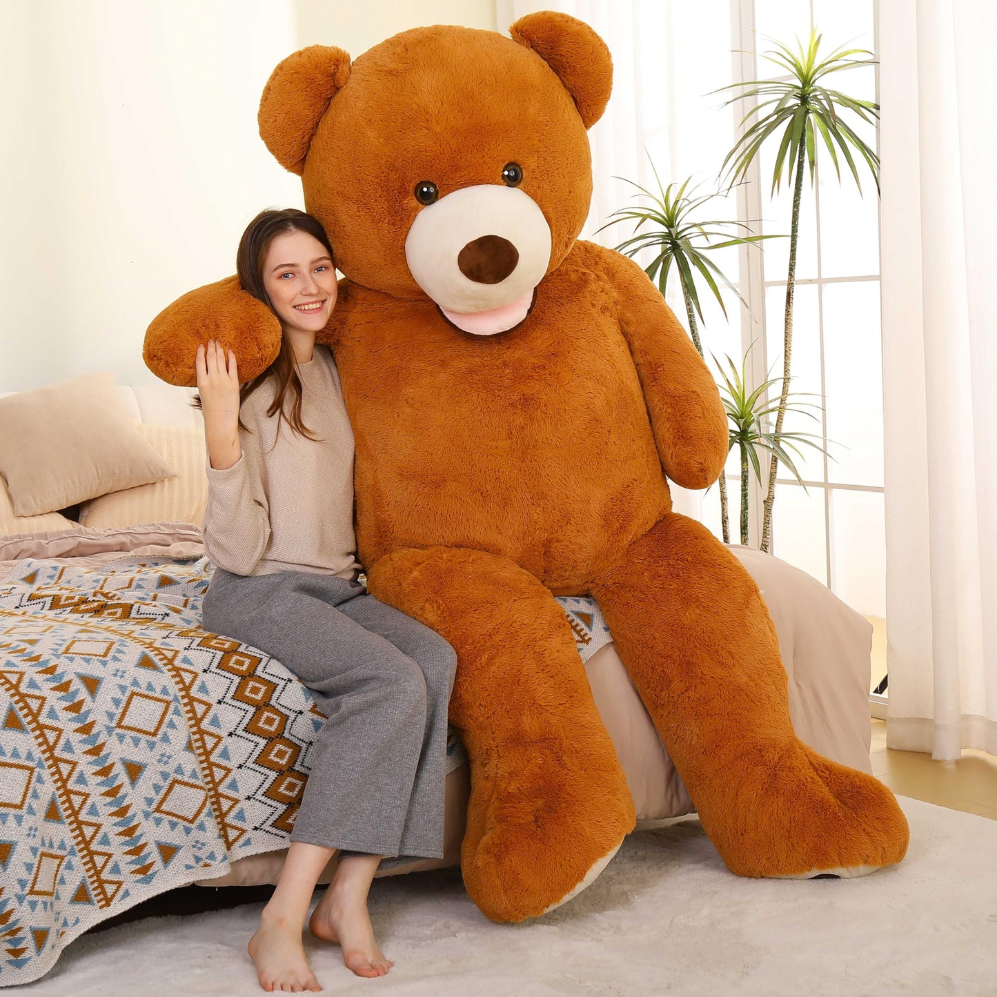 MorisMos Giant Teddy Bear Plush 5 Feet, Large Teddy Bears Stuffed Animals for Girlfriend Boyfriend, 5 Foot Life Size Bear Gifts for Valentine's Day, Baby Shower, Birthday