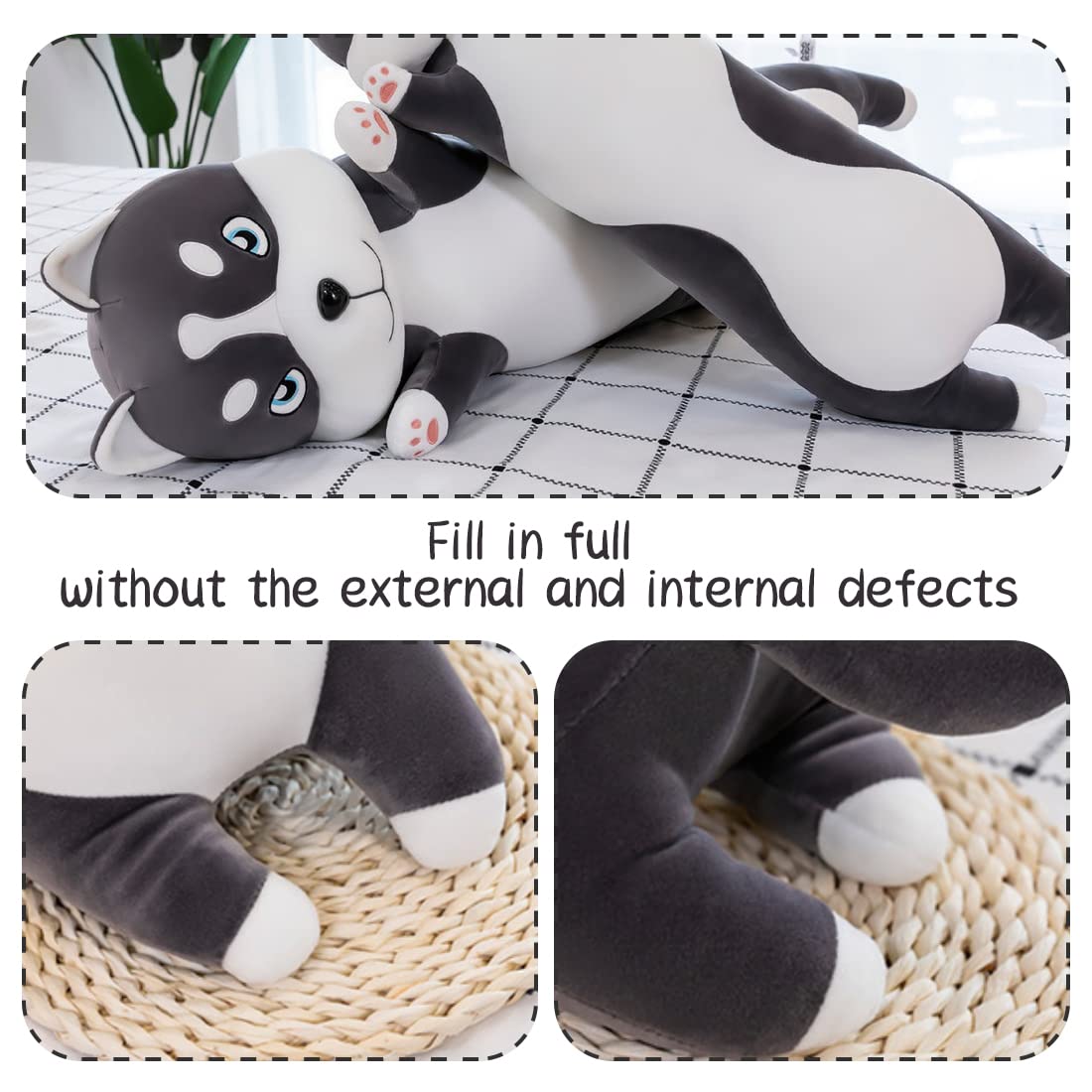 Long Shiba Inu Plush Toy, Soft Long Stuffed Corgi Plush Cute Long Shiba Inu Dog Stuffed Animals Shiba Inu Body Plush Stuffed Animal for Kids(Dog, 70cm/27.5inch)