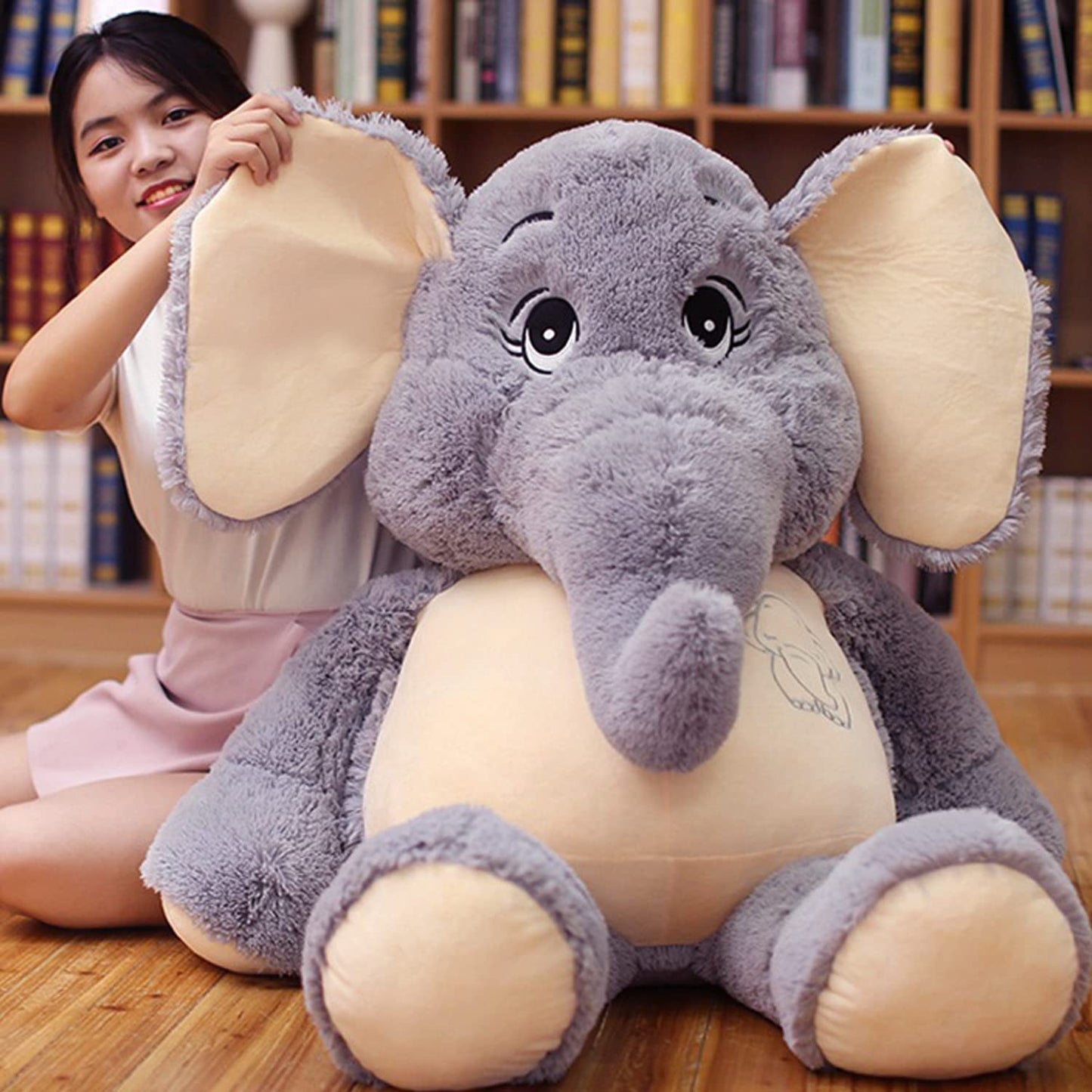 Giant Elephant Stuffed Animal 51'',Large Stuffed Elephant Plush Toy Soft Elephant Stuffed Animals for Birthday Mother's Day Christmas